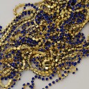 FUR-0171 Цепь под золото с синими камушками (хрусталики)