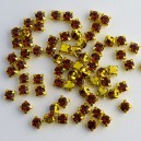 riv-366 Риволи стеклянные круглые в цапах золото (цитрин, 4 мм) 10 штук